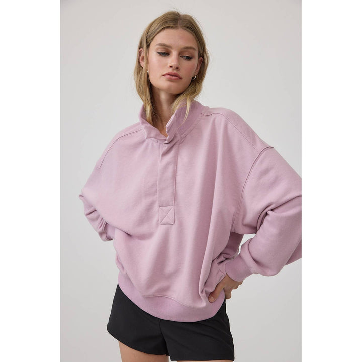 Half-Zip Mock Neck Pullover