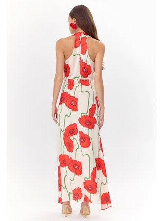Rosalyn Abstract Rose Print Maxi Dress