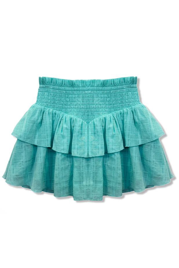 Juniors Brooke Solid Sea Glass Blue Skirt