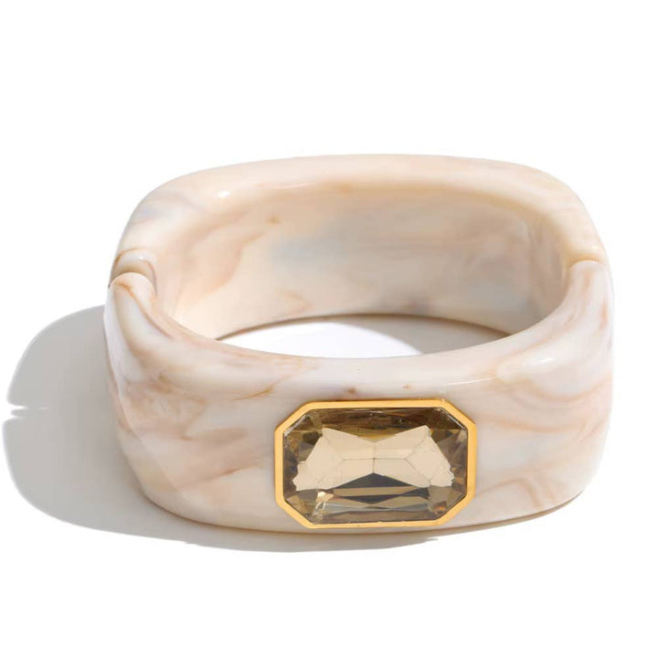 Gemstone Cuff Bangle Bracelet | Ivory
