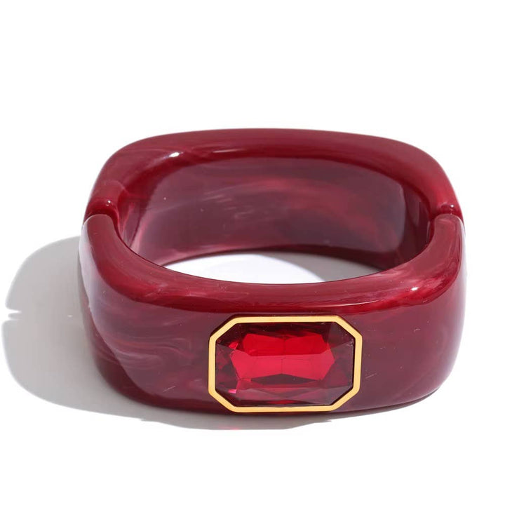 Gemstone Cuff Bangle Bracelet | Ruby