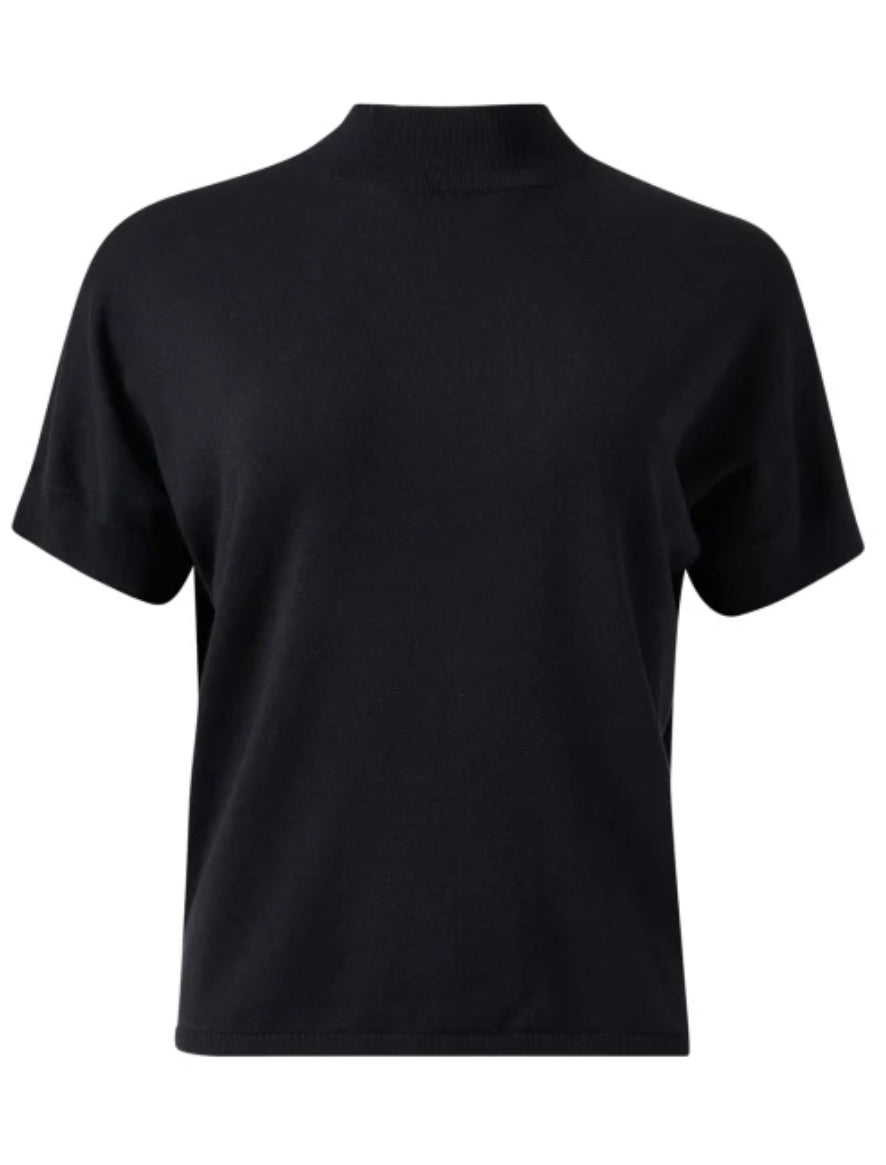 Elliott Lauren Mock Neck Short Sleeve Top