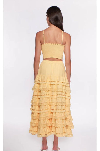 Adina Honeycomb Skirt Yellow
