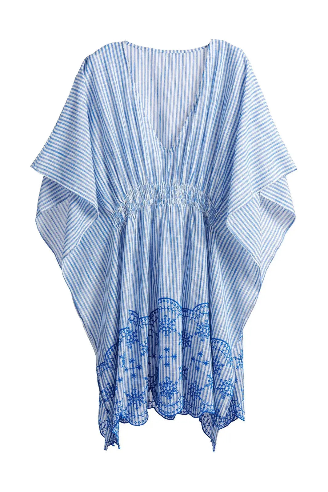 Laura Blue and White Stripe Cover Up