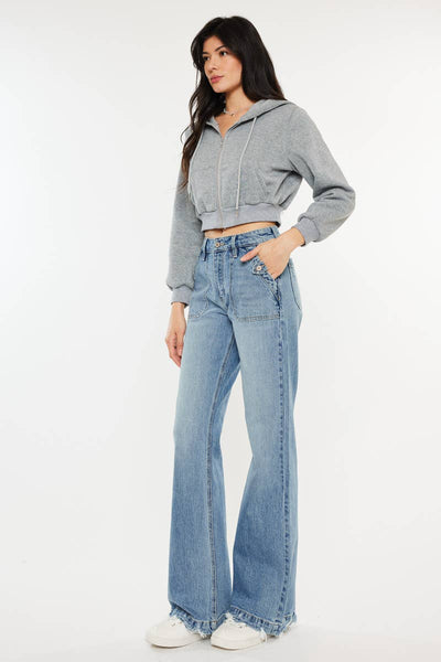 Kan Can High Rise Wide Flare Jeans