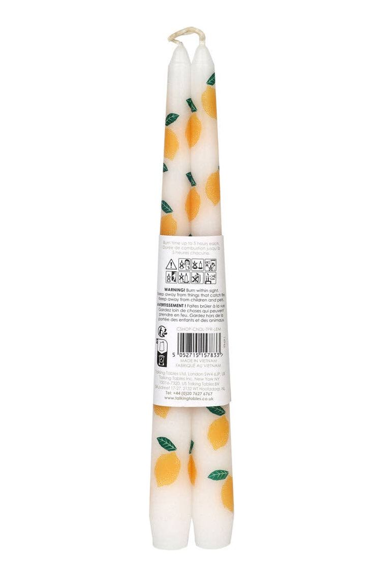 Lemon Taper Dinner Candles | 2 Pack