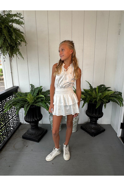 Becca White Satin Dress Tween
