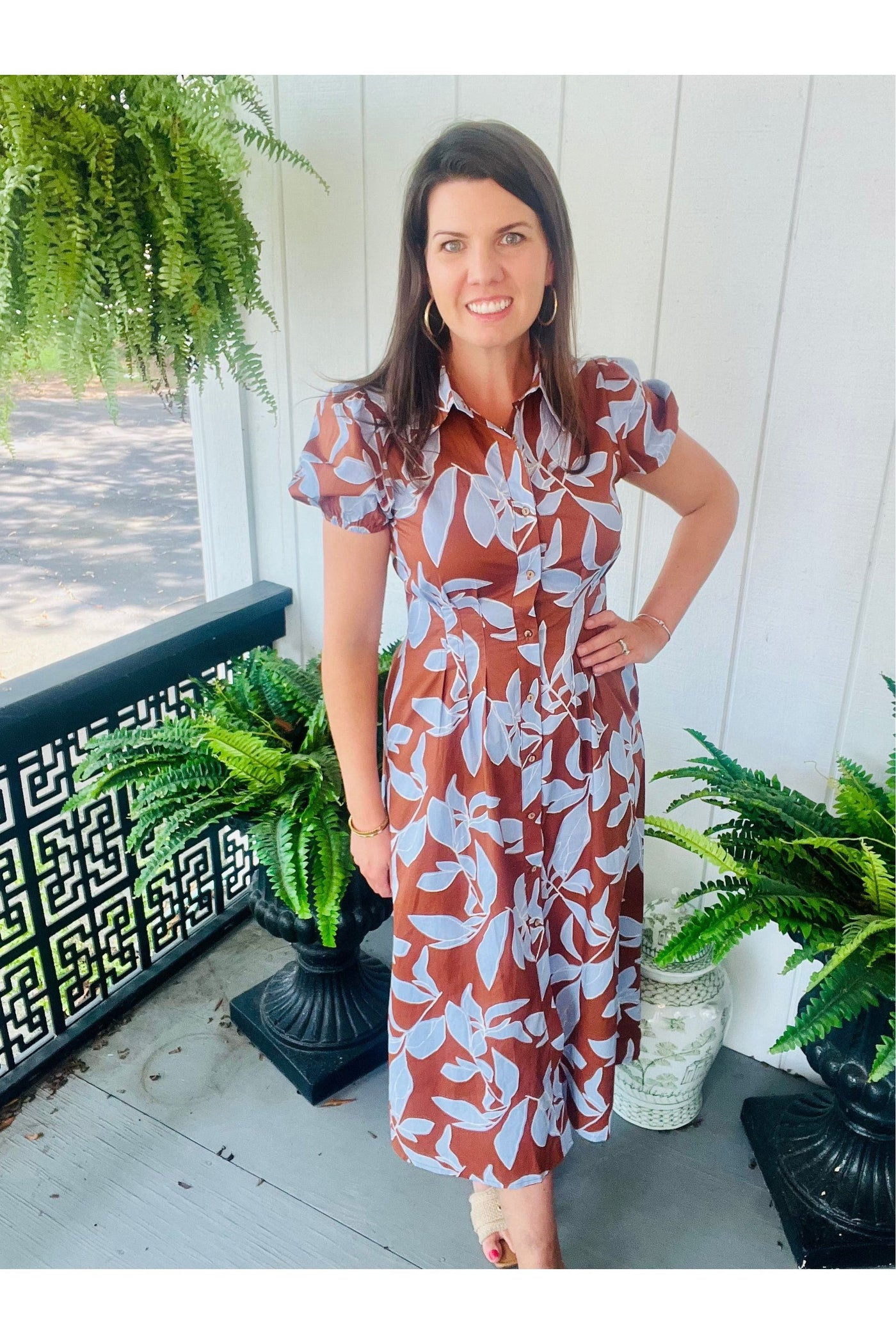 Rosey Haze Shirt Dress