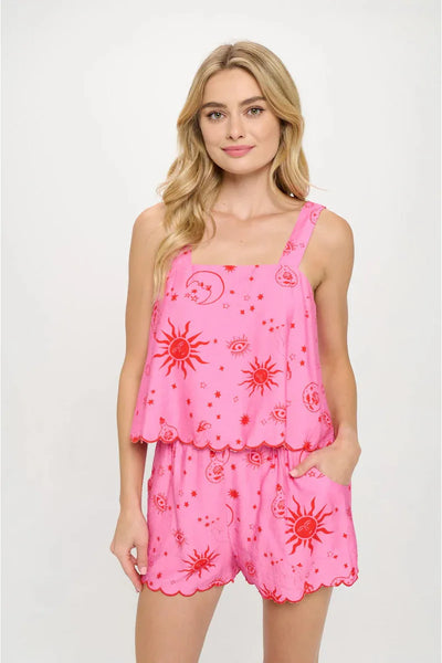 Cosmic Reverie Scalloped Detail Short Set