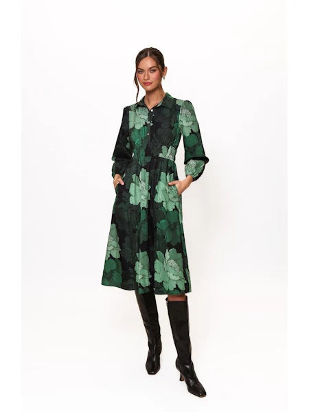 Ellora Dress in Forest Tonal Floral
