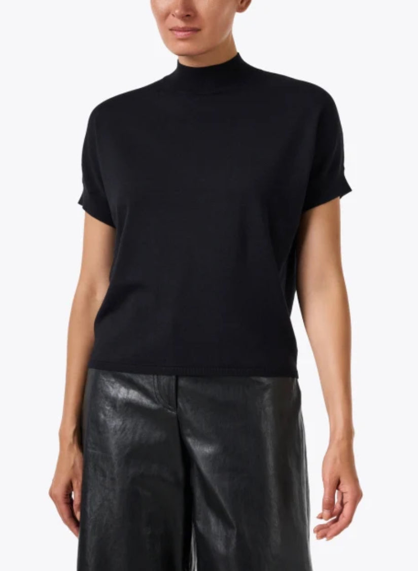 Elliott Lauren Mock Neck Short Sleeve Top