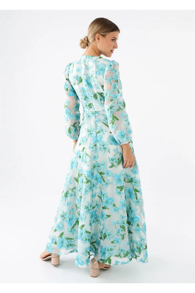 Brooke Floral Jacquard Gown Abbey Glass