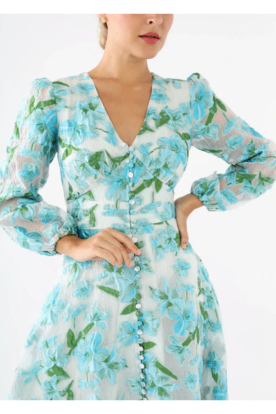 Brooke Floral Jacquard Gown Abbey Glass