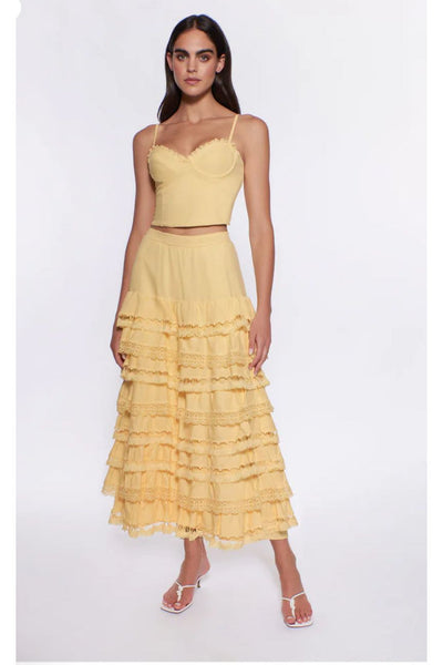 Adina Honeycomb Skirt Yellow