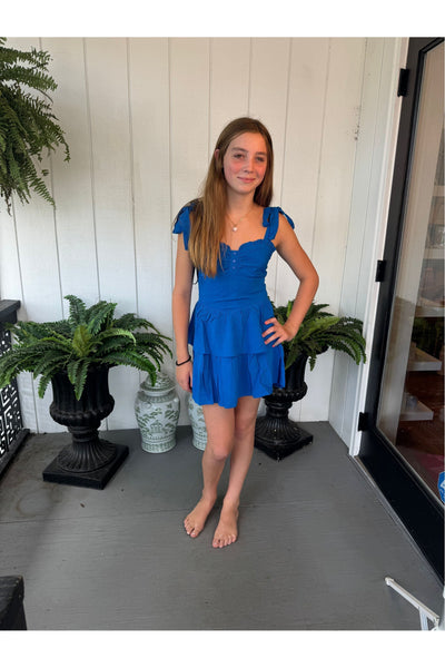 Juniors Mason Solid Blue Dress
