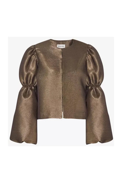 Zoey Pouf Sleeve Blouse-Gold