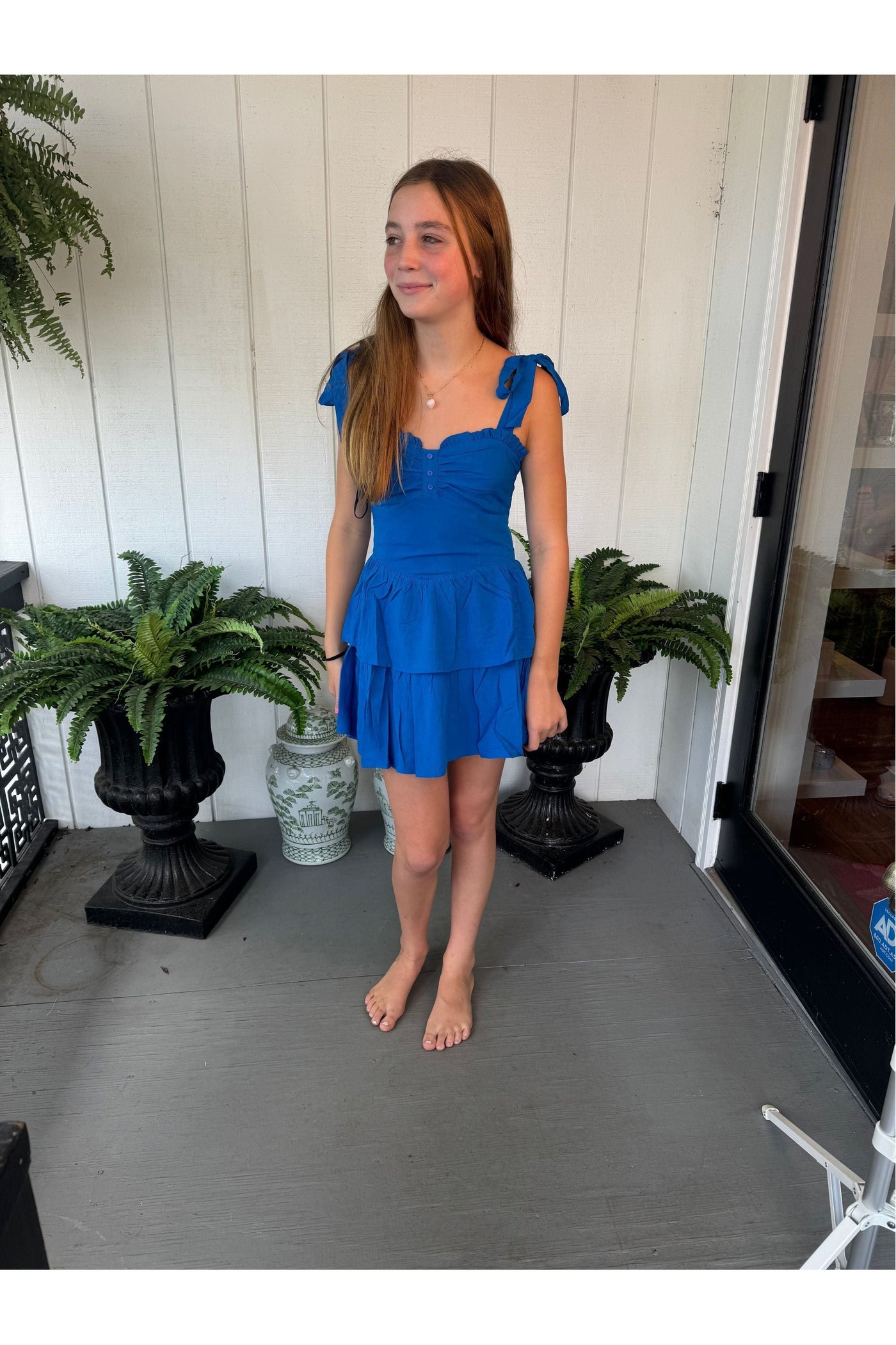 Juniors Mason Solid Blue Dress
