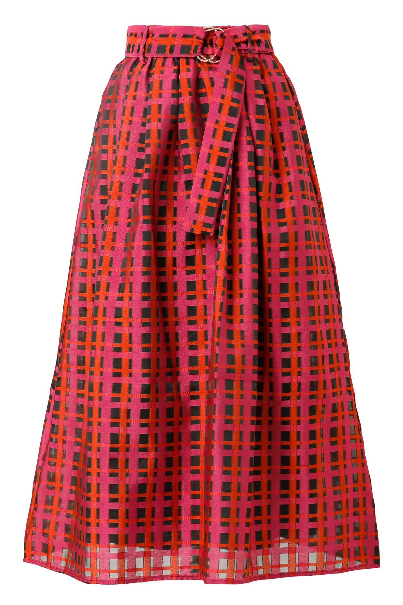 Maya Jacquard Skirt Crimson
