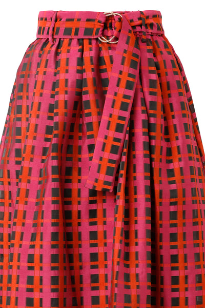 Maya Jacquard Skirt Crimson