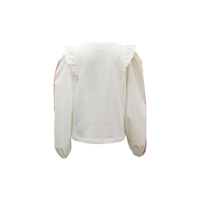 Kacey Lace Crewneck-White