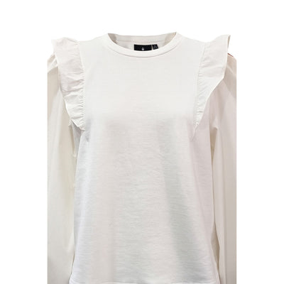 Kacey Lace Crewneck-White