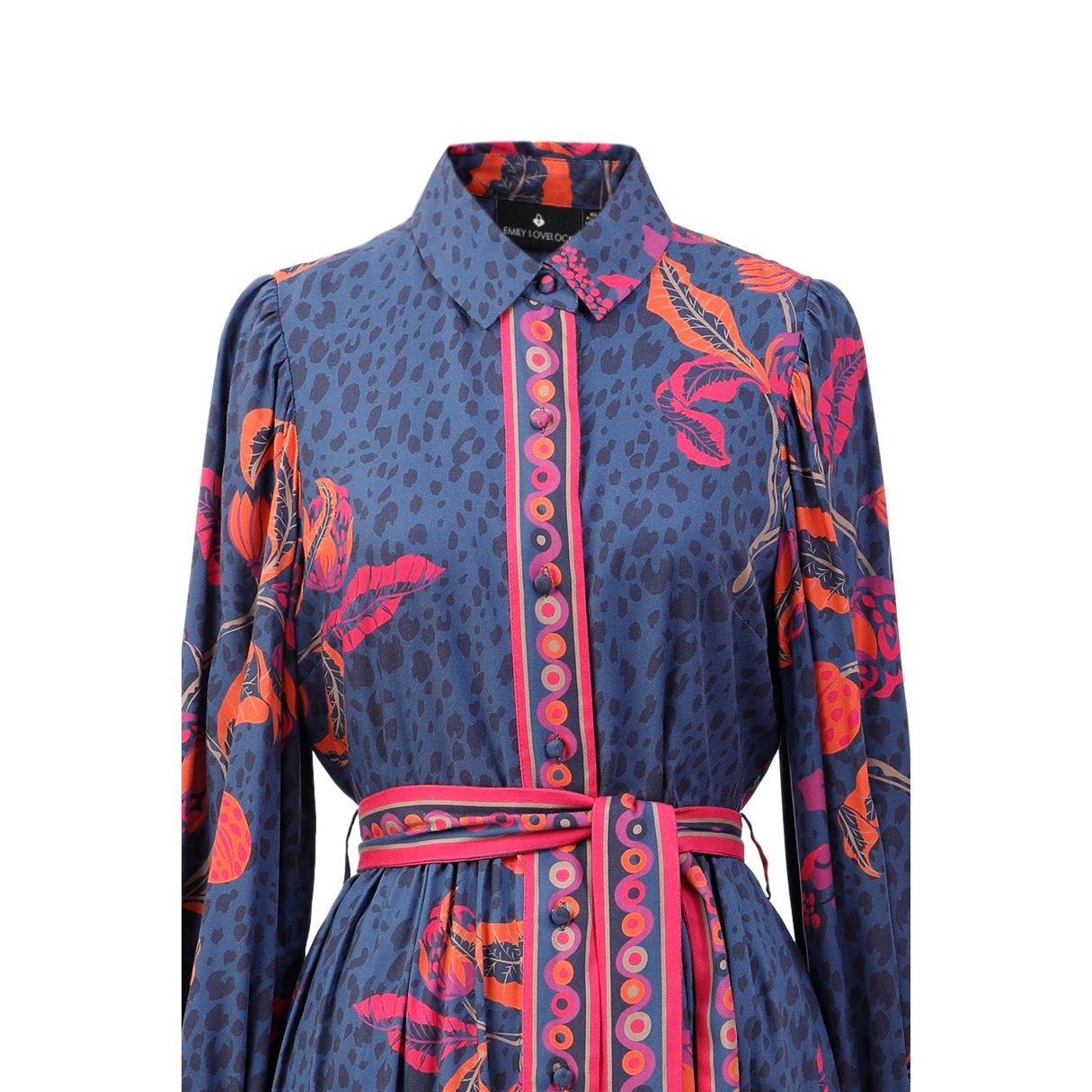 Melody Dress-Navy Multi