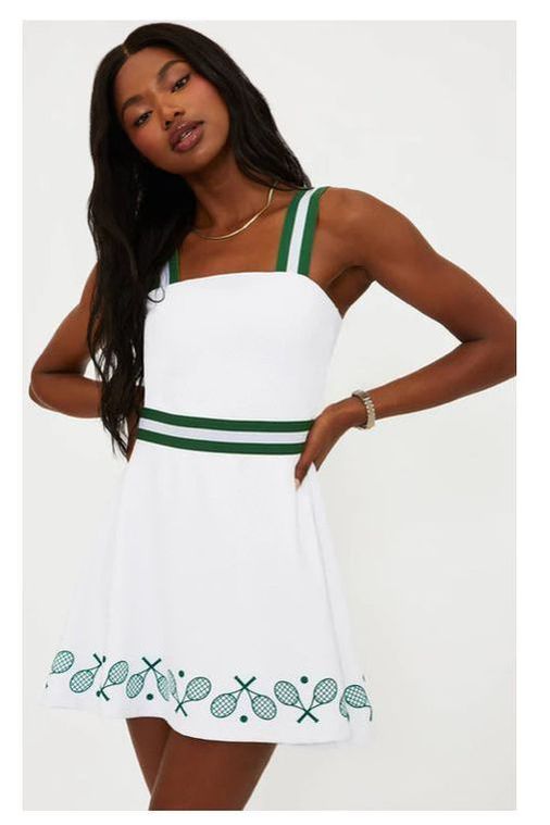 Beach Riot Miriam Dress Racquet White