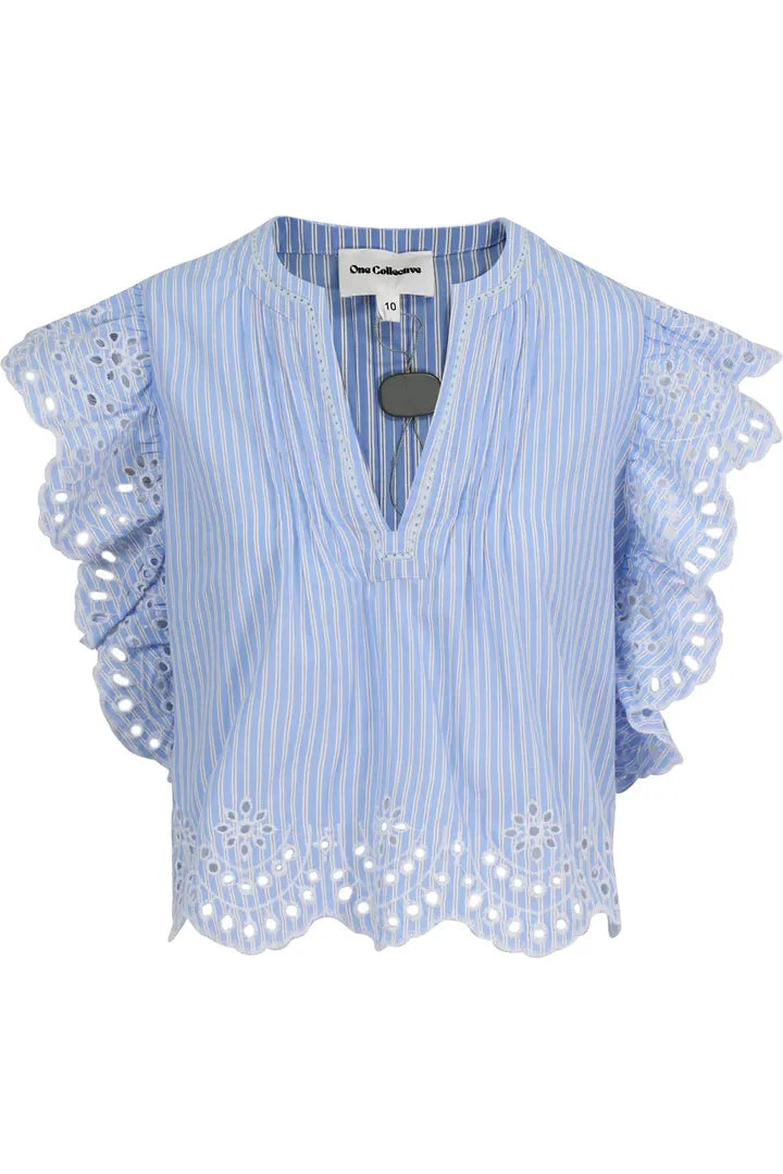 Madrid Blue and White Top