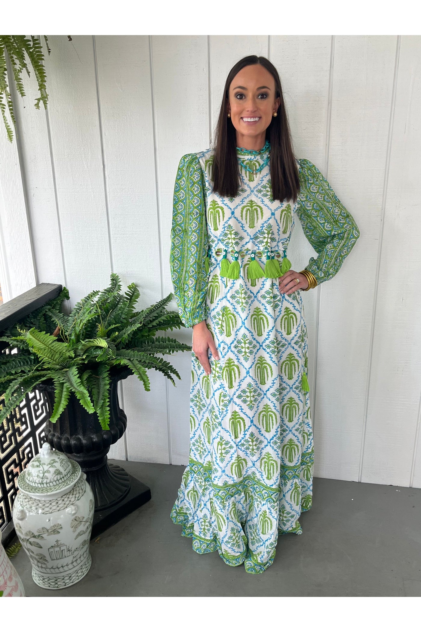 Ash & Eden Green and Blue Maxi