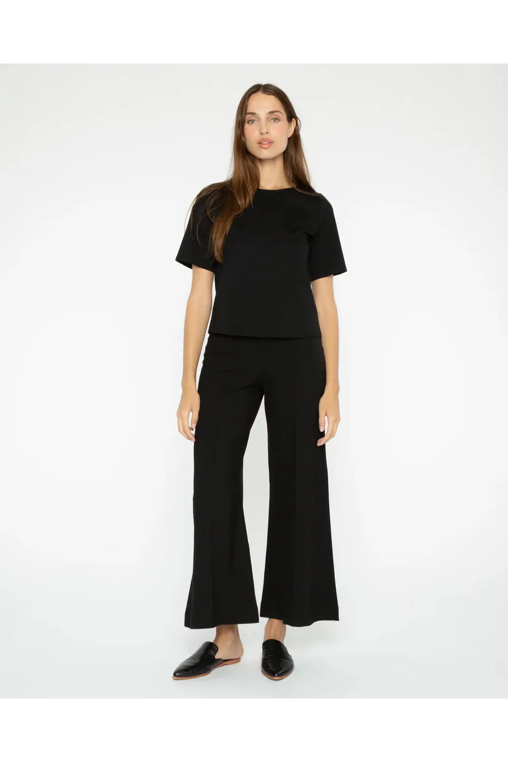 Black Ponte Cropped Pants