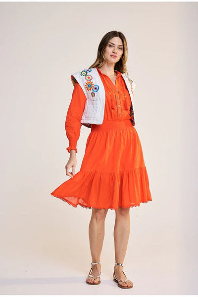 Stockholm Embroidered Sun Geo Quilted Reversible Vest