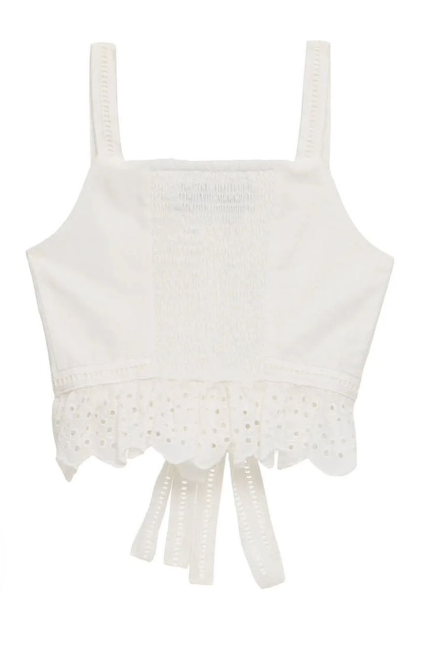 Waverly White Juniors Top