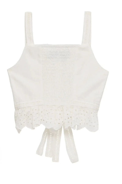 Waverly White Juniors Top