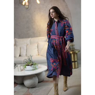 Melody Dress-Navy Multi