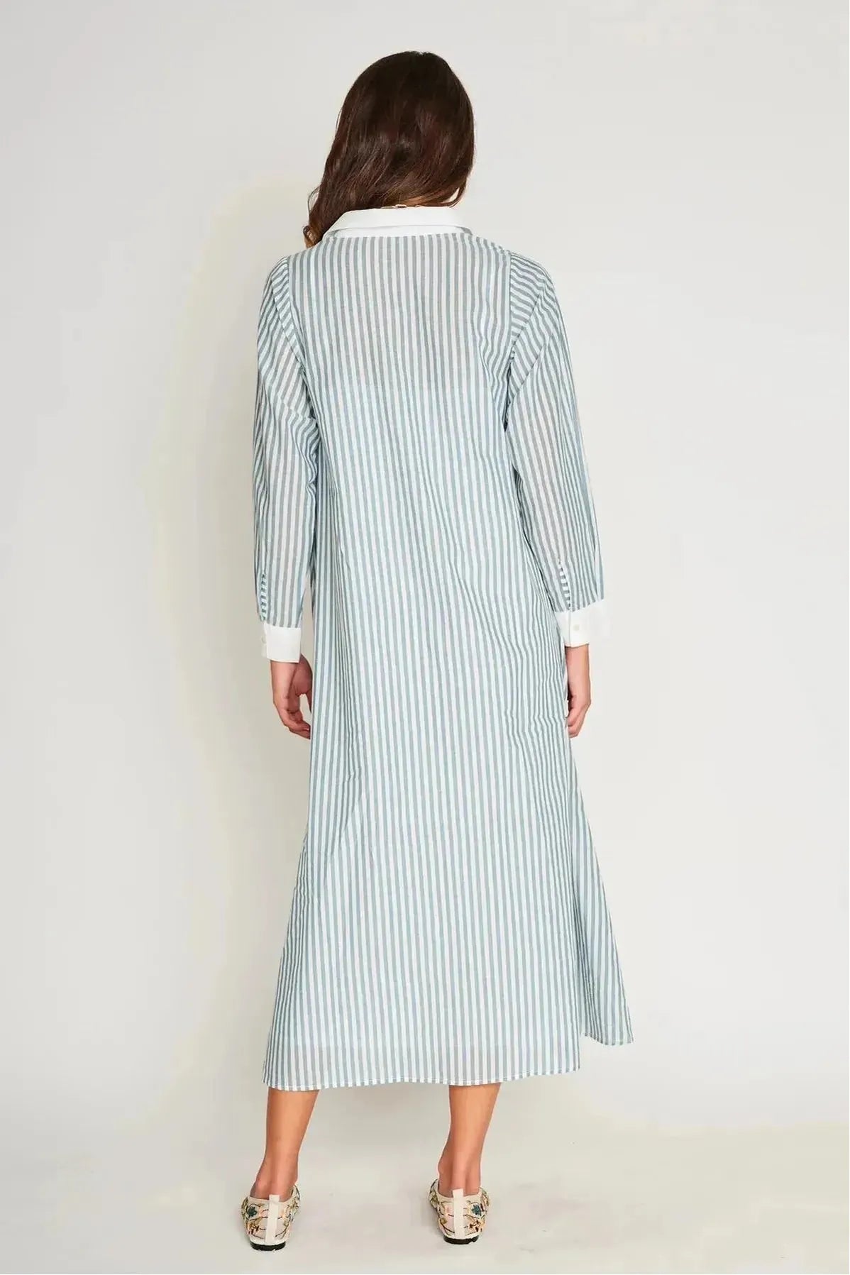 Jovi Fog Blue Stripe Dress