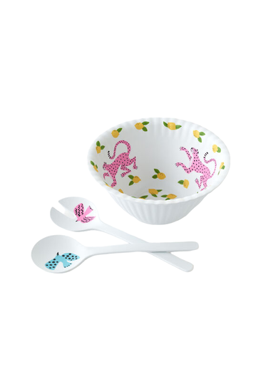 Leopards and Lemons-Serving Bowl and Servers