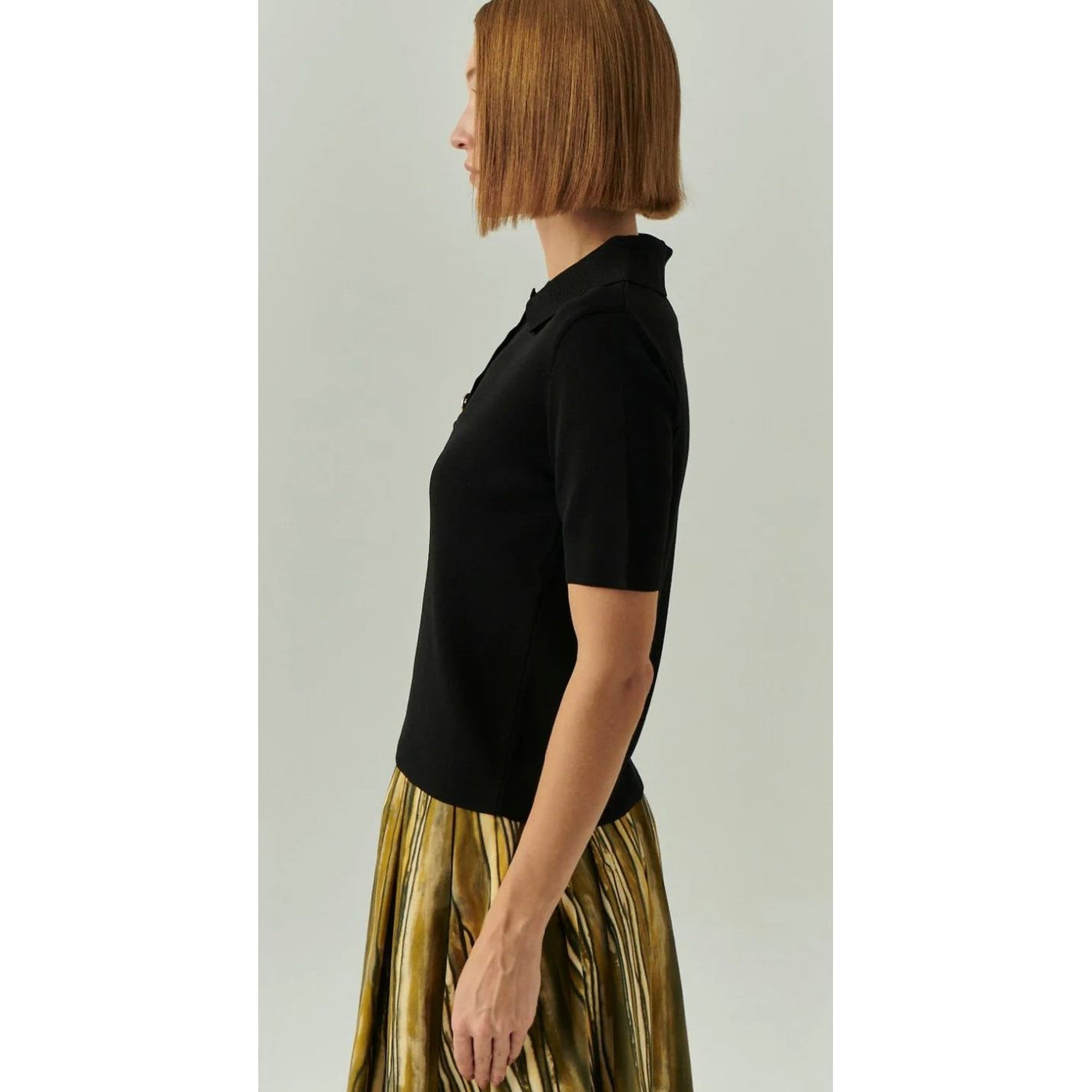 Jaylah Black Knit Polo