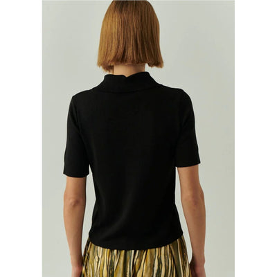 Jaylah Black Knit Polo