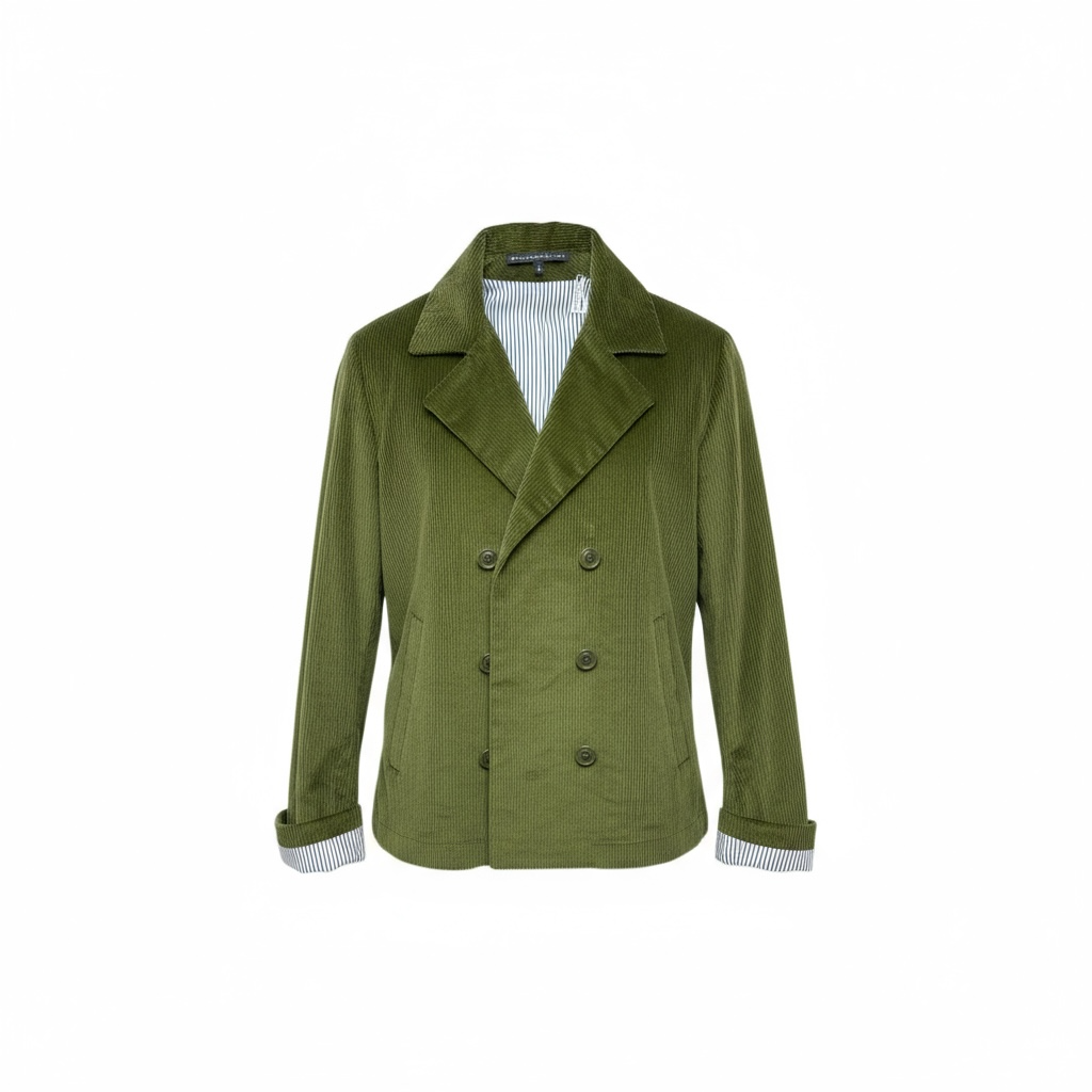 Elliott Lauren Corduroy Double-Breasted Jacket - Olive