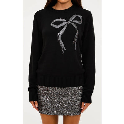 Jolene Sequin Bow Sweater
