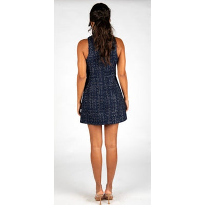 Darcy Navy Tweed Mini Dress