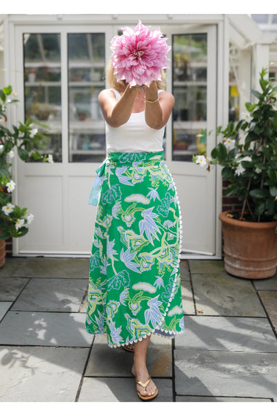 Terrenas Wrap Skirt-Winifred Green