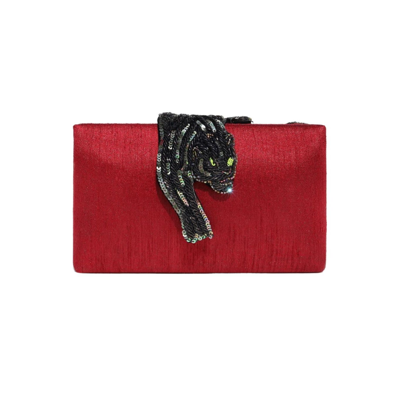 Panther Clutch-Cranberry