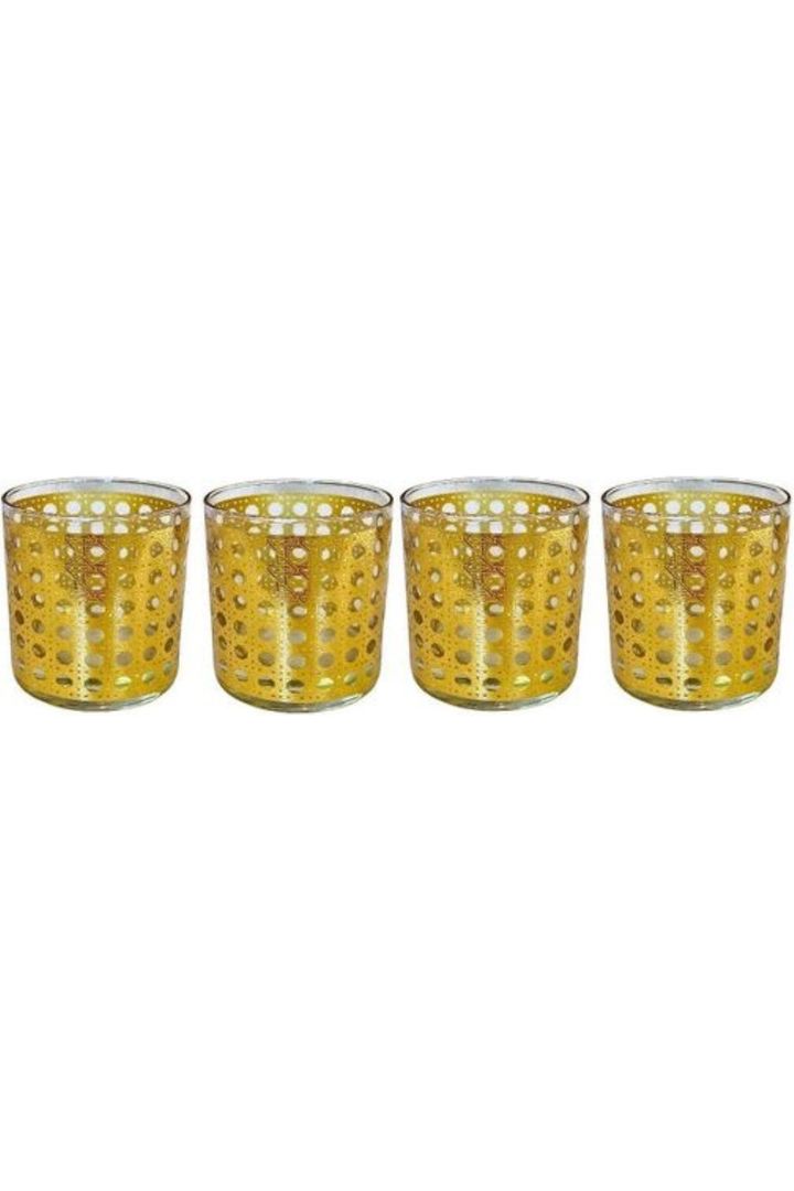 Vintage Cane Print Cocktail Glasses s/4