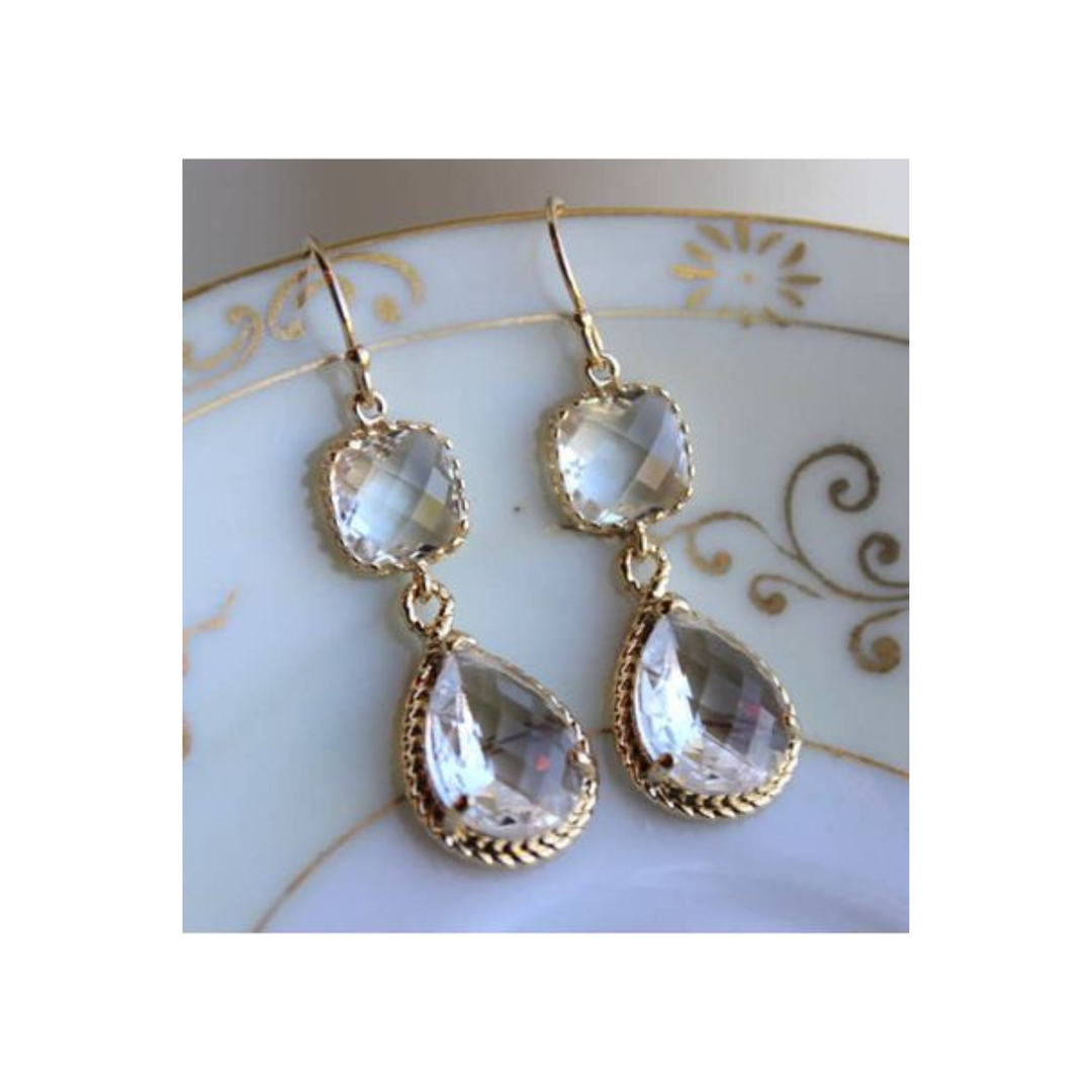 Crystal Two Tier Earrings