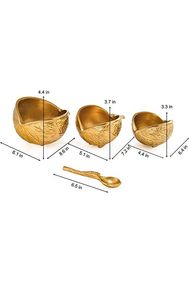 Brass Chestnut Decorative Bowls - Set of 3