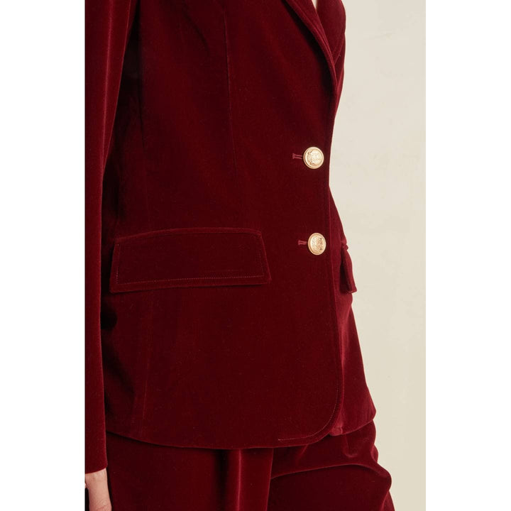 Burgundy Velvet Blazer