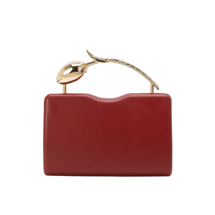 Belle Sculptural Top Bag-Burgundy