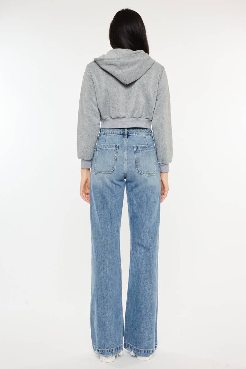 Kan Can High Rise Wide Flare Jeans