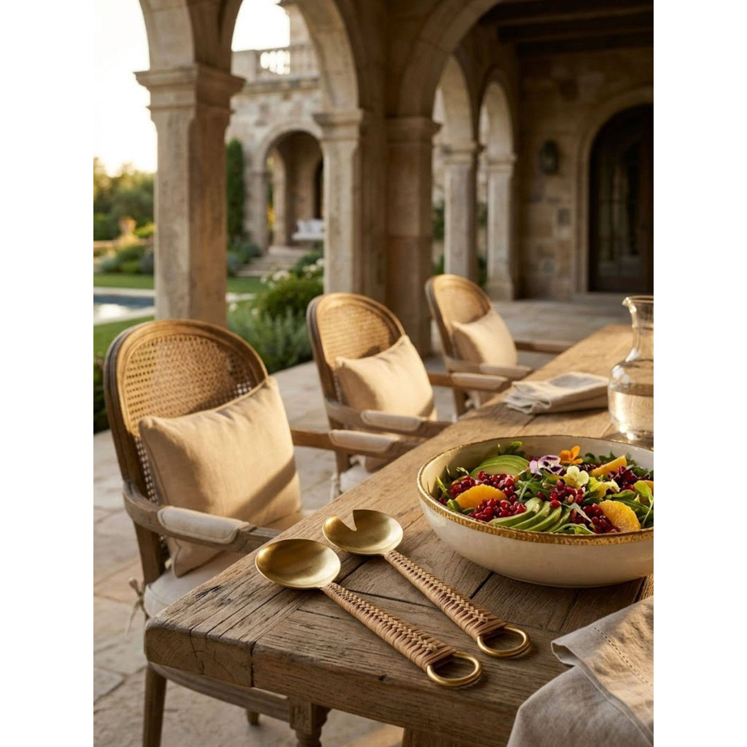 Helsinki Rattan Salad Servers